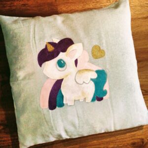 peinture textile thème licorne et pégase