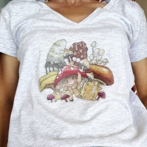 myconides le peuple des champignons, dessin sur tee shirt
