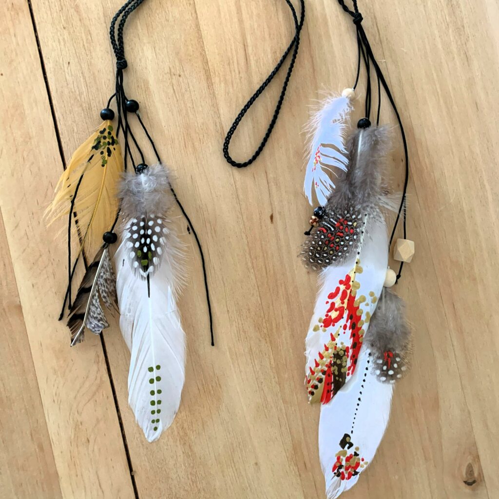 Amérique peinture sur plumes
